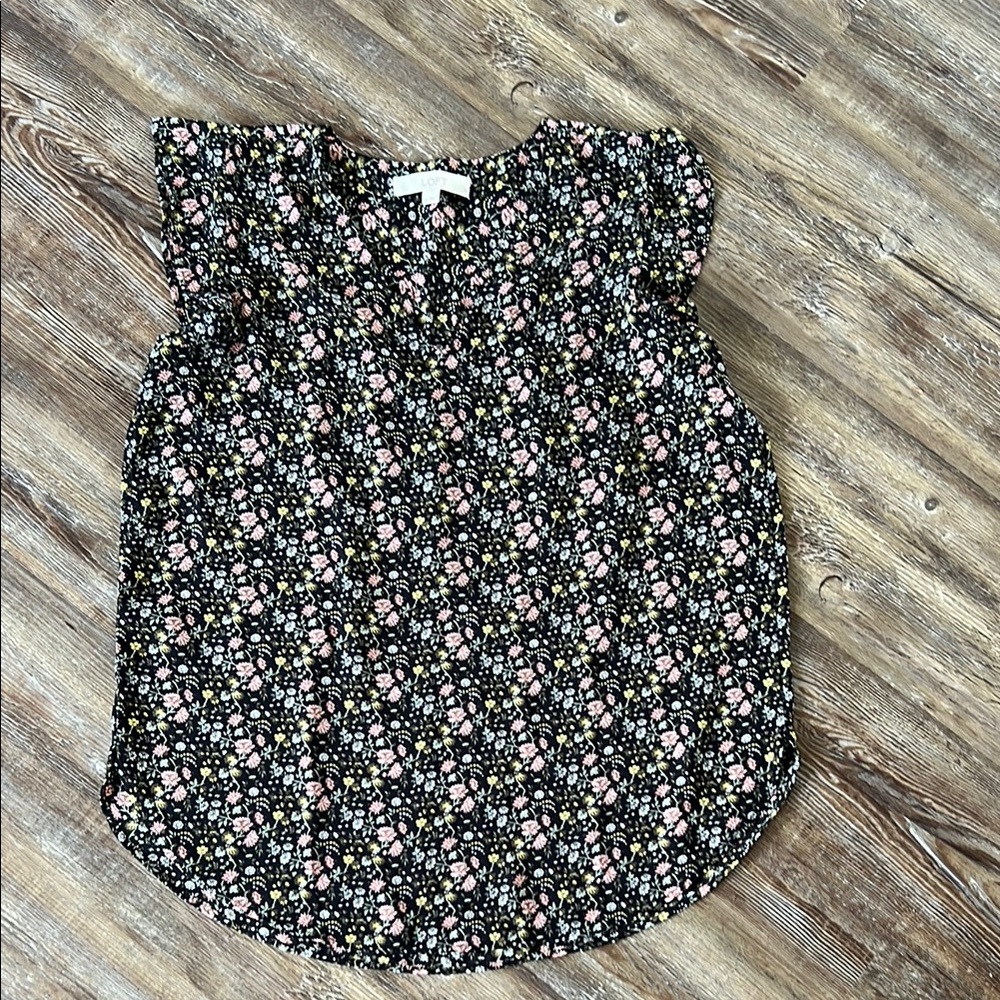 Floral Black and Pink Women's Top